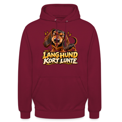 CityShirts - Hoodie - Lang Hund – Kort Lunte - CS026 - bordeaux