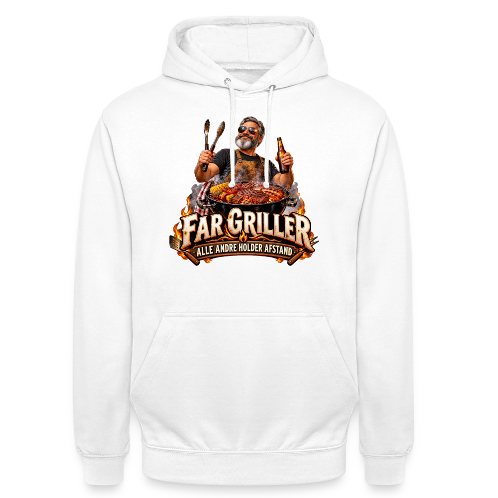 CityShirts - Hoodie - Far griller – Alle andre holder afstand - CS055 - hvid