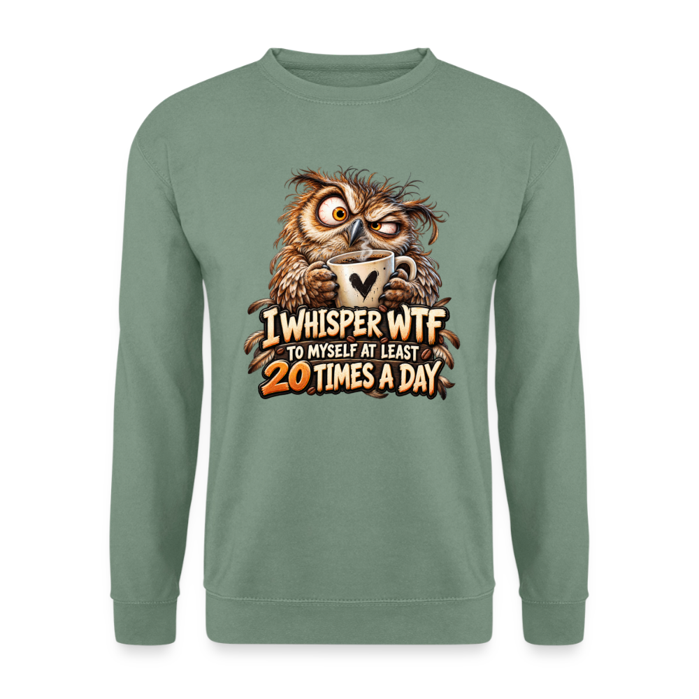 CityShirts - Sweatshirt - I whisper WTF to myself - CS011 - grågrøn