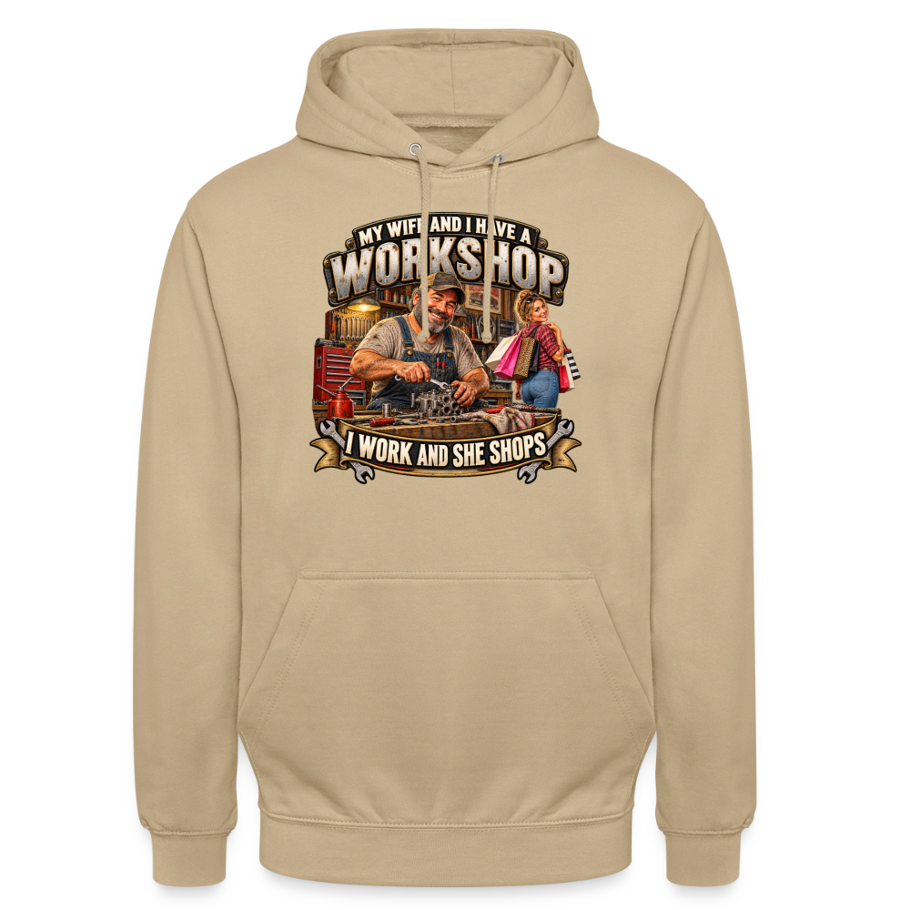 CityShirts - Hoodie - Workshop – I work and she shops - CS021 - beige