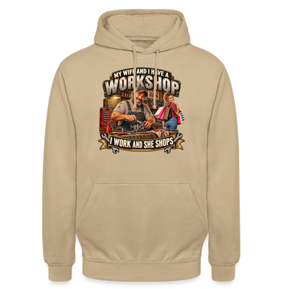 CityShirts - Hoodie - Workshop – I work and she shops - CS021 - beige