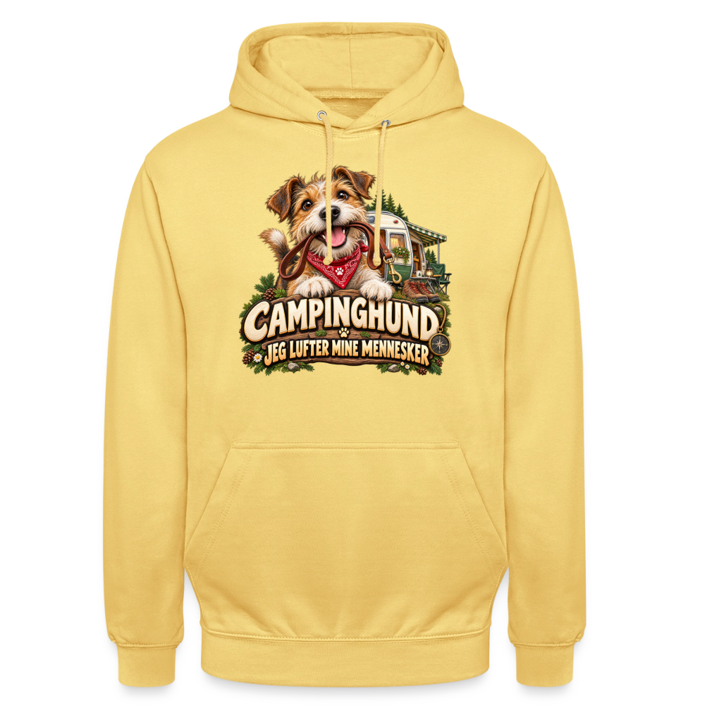 CityShirts - Hoodie - Campinghund – Jeg lufter mine mennesker - CS041 - citrongul