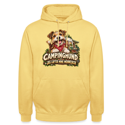 CityShirts - Hoodie - Campinghund – Jeg lufter mine mennesker - CS041 - citrongul
