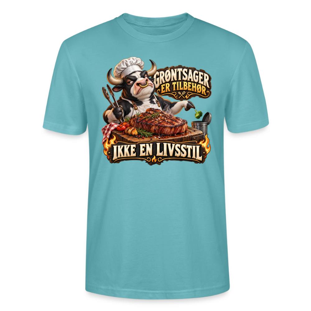 CityShirts - T-shirt - Grøntsager er tilbehør – Ikke en livsstil - CS053 - pastelturkis