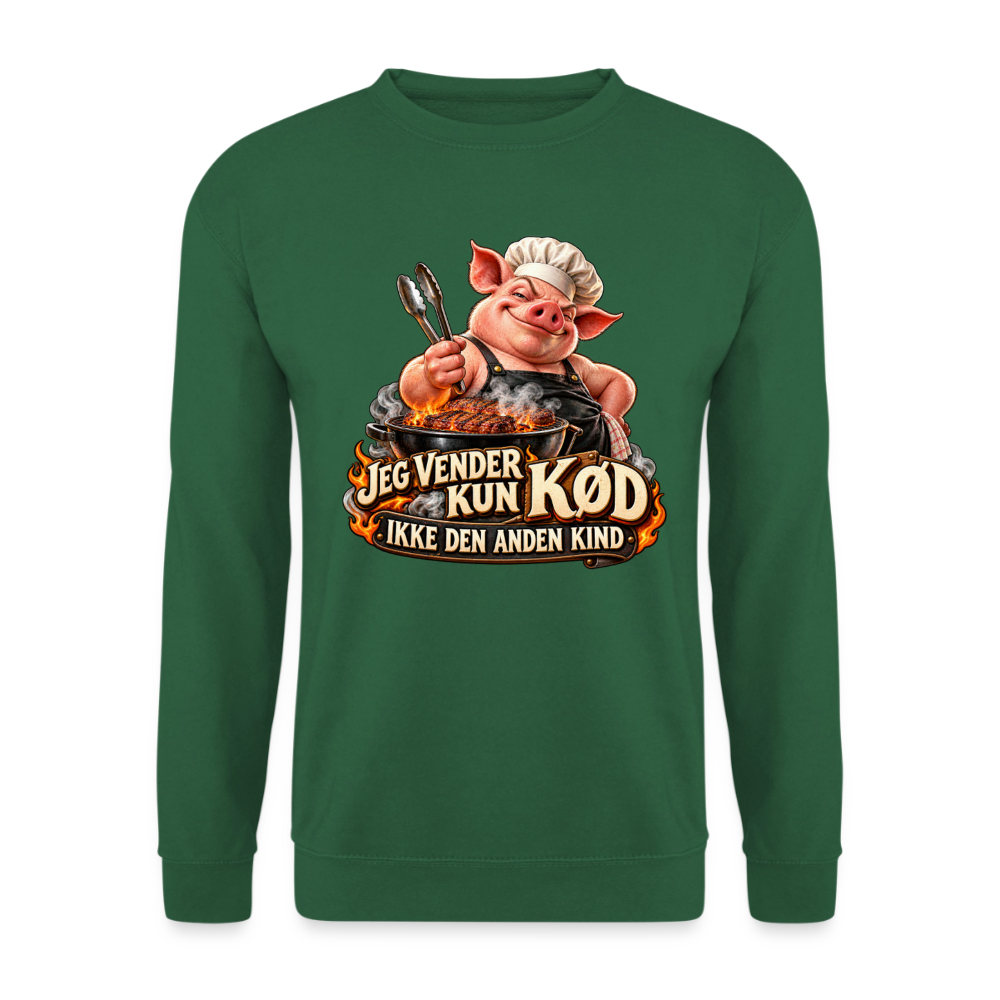 CityShirts - Sweatshirt - Jeg vender kun kød – Ikke den anden kind - CS044 - grøn