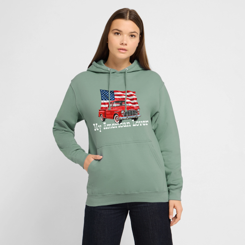 CityShirts - Hoodie - US Car - grågrøn