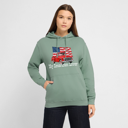 CityShirts - Hoodie - US Car - grågrøn