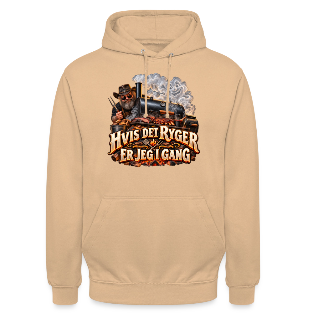 CityShirts - Hoodie - Hvis det ryger, er jeg i gang - CS051 - fersken