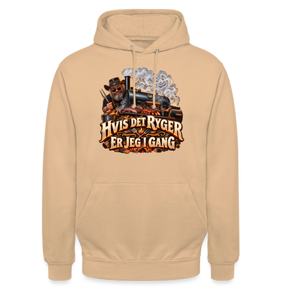 CityShirts - Hoodie - Hvis det ryger, er jeg i gang - CS051 - fersken