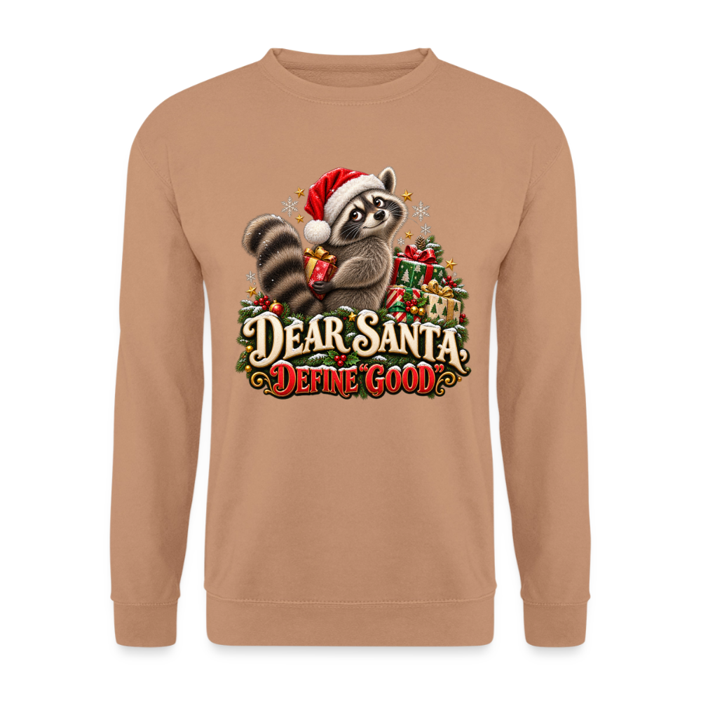 CityShirts - Sweatshirt - Dear Santa, define good – julevaskebjørn - CS028 - mokka