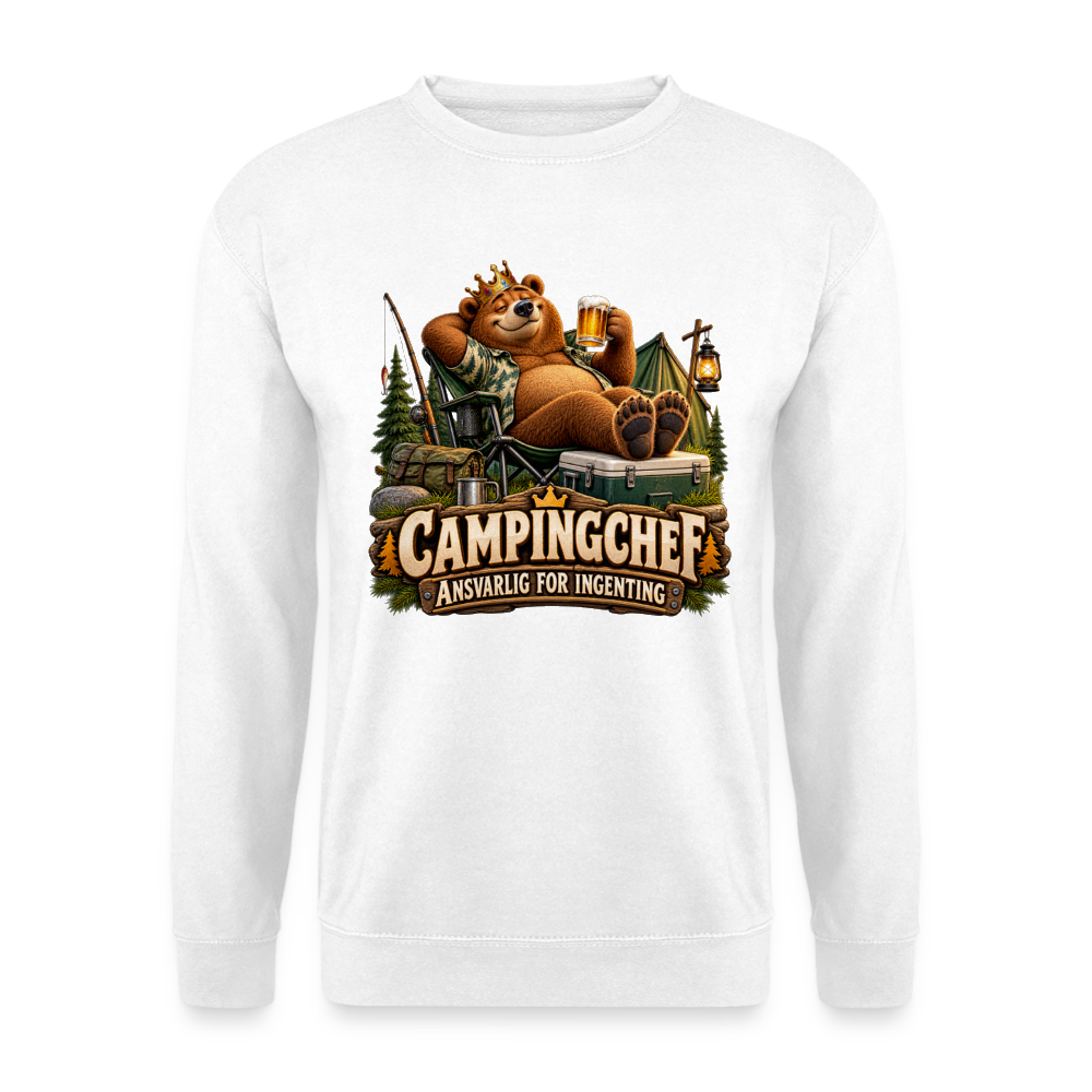 CityShirts - Sweatshirt - Campingchef – Ansvarlig for ingenting - CS038 - hvid