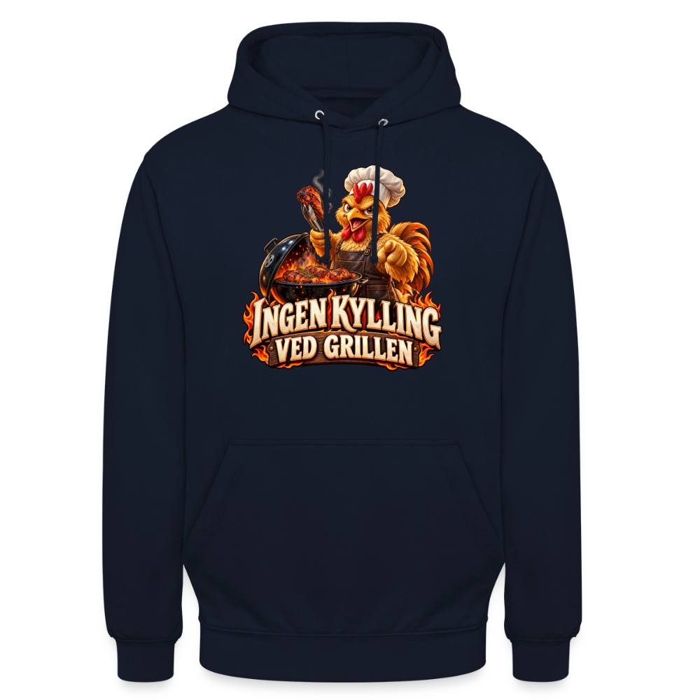 CityShirts - Hoodie - Ingen kylling ved grillen - CS054 - marineblå