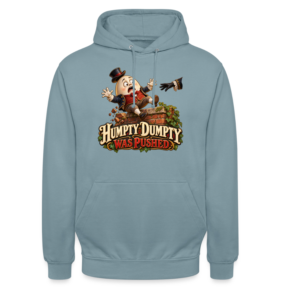 CityShirts - Hoodie - Humpty Dumpty was pushed - CS016 - gråblå