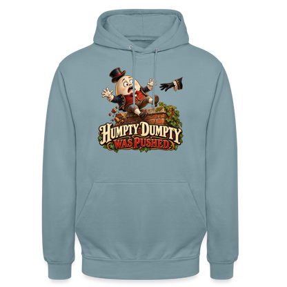 CityShirts - Hoodie - Humpty Dumpty was pushed - CS016 - gråblå