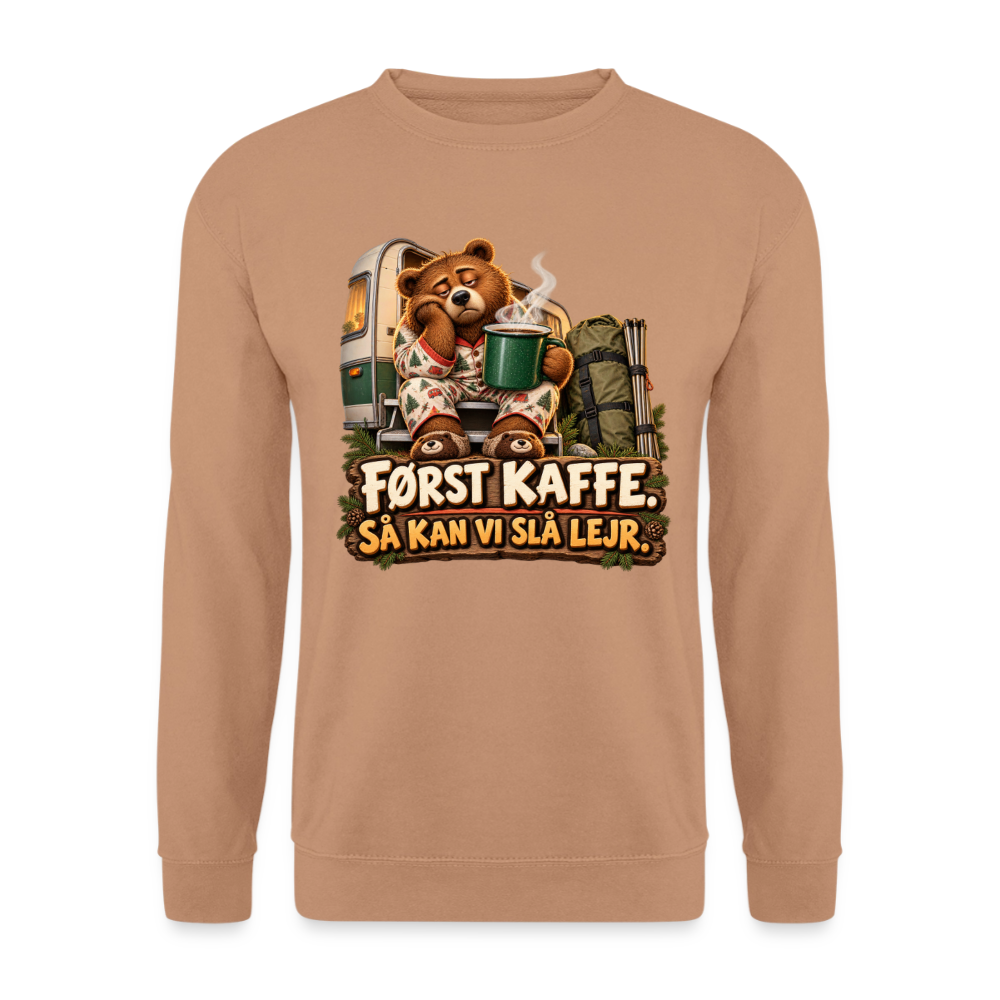 CityShirts - Sweatshirt - Først kaffe – Så kan vi slå lejr - CS043 - mokka