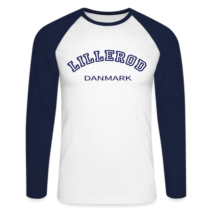 CityShirt - Baseball T-Shirt - Lillerød - hvid/marineblå