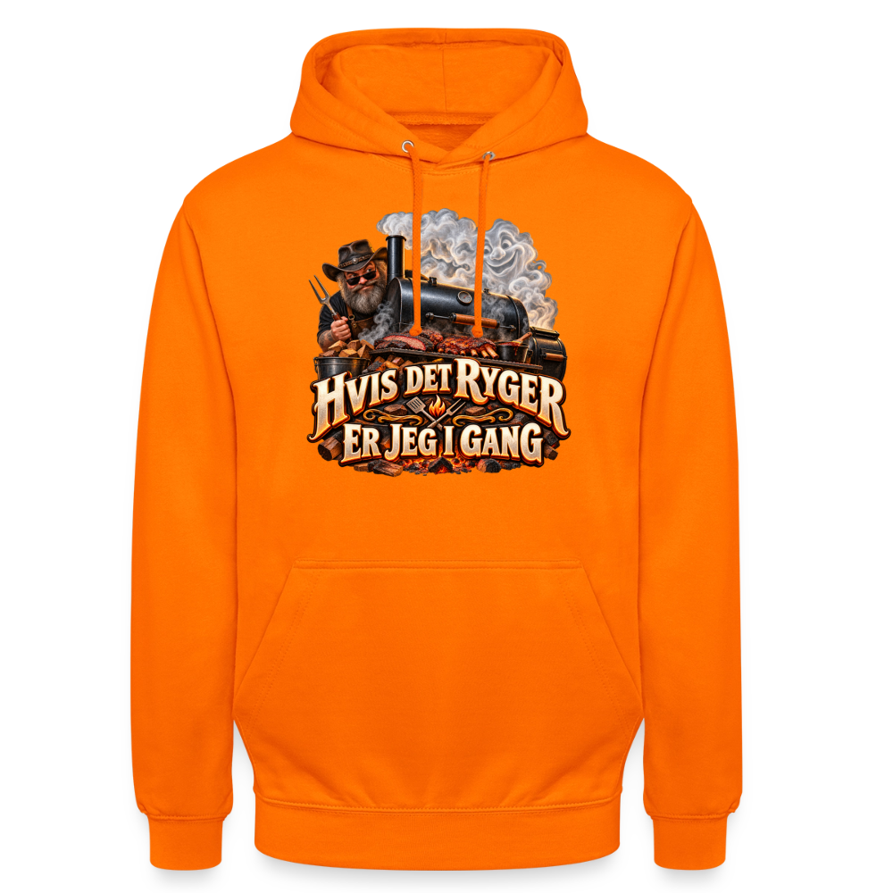 CityShirts - Hoodie - Hvis det ryger, er jeg i gang - CS051 - orange
