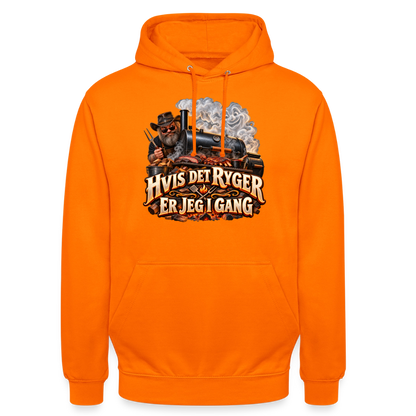CityShirts - Hoodie - Hvis det ryger, er jeg i gang - CS051 - orange