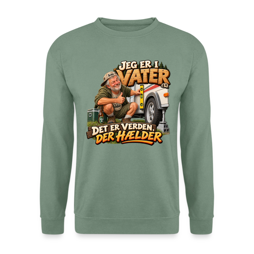 CityShirts - Sweatshirt - Jeg er i vater – Det er verden, der hælder - CS033 - grågrøn