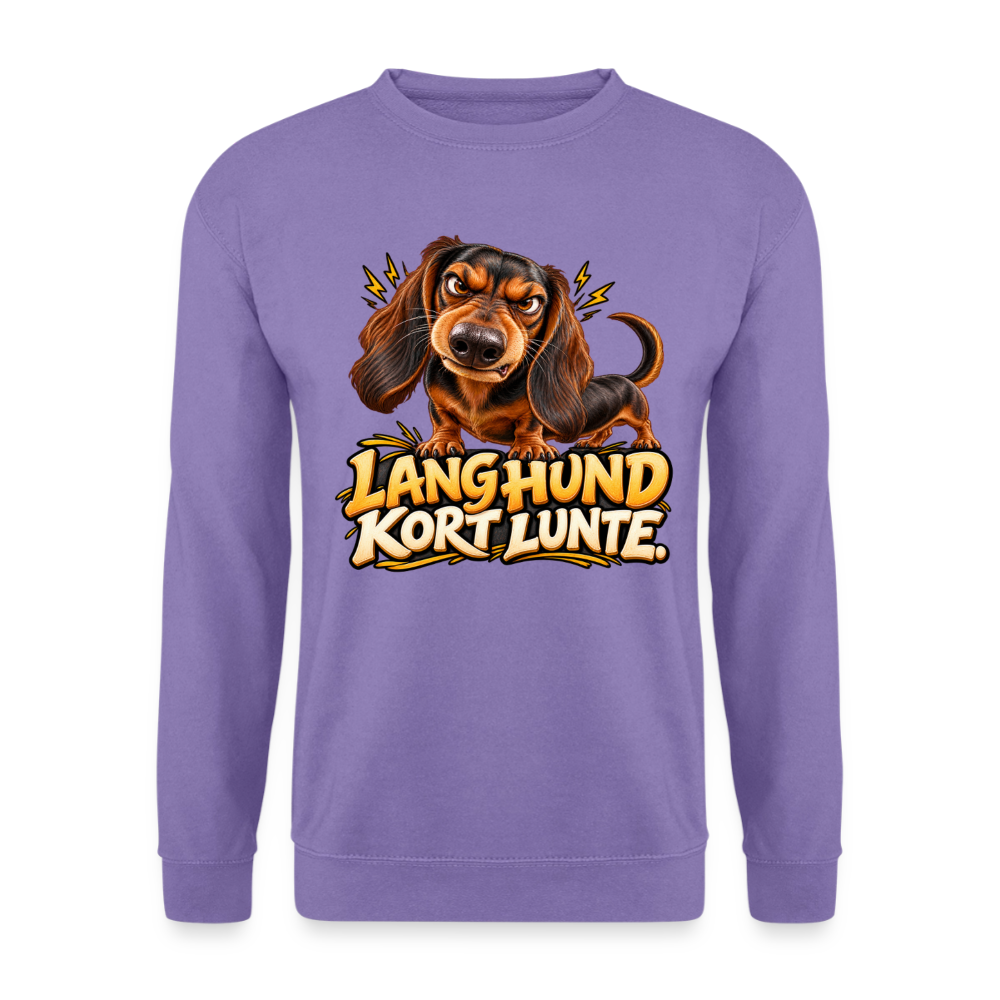 CityShirts - Sweatshirt - Lang Hund – Kort Lunte - CS026 - lavendel