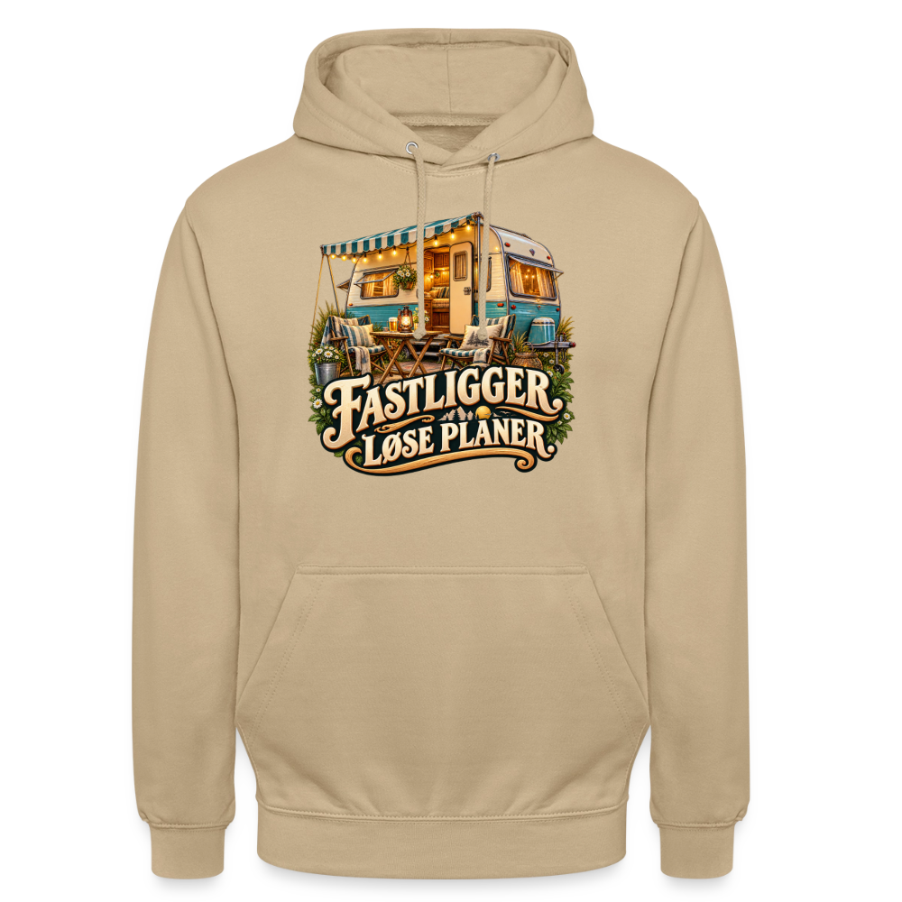 CityShirts - Hoodie - Fastligger. Løse planer. - CS031 - beige