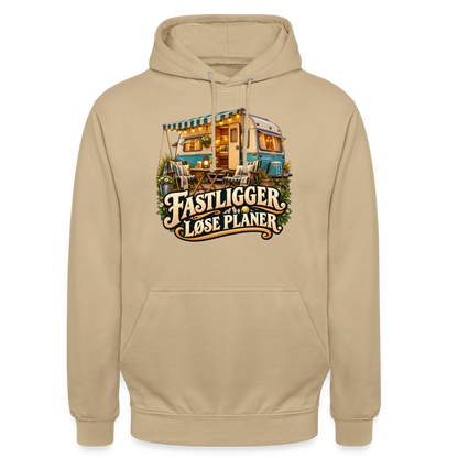 CityShirts - Hoodie - Fastligger. Løse planer. - CS031 - beige
