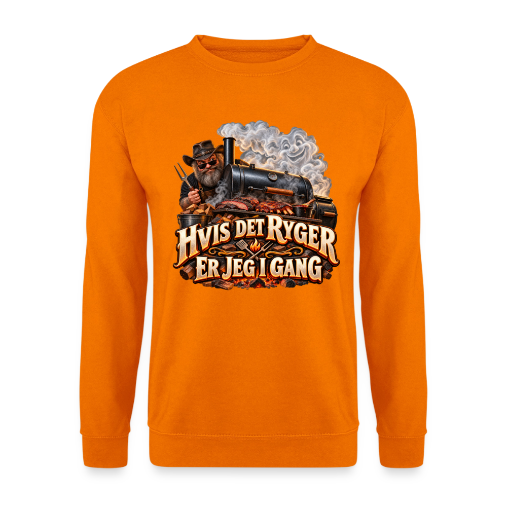 CityShirts - Sweatshirt - Hvis det ryger, er jeg i gang - CS051 - orange