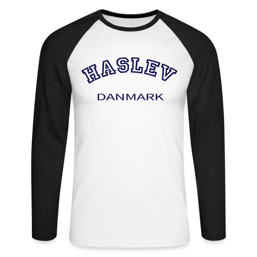 CityShirt - Baseball T-Shirt - Haslev - hvid/sort