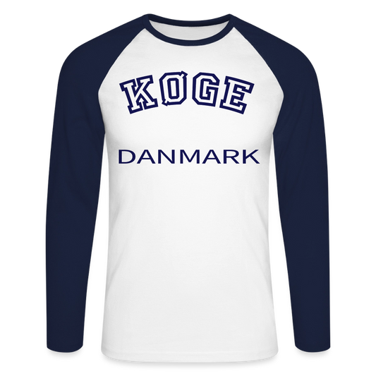 CityShirt - Baseball T-Shirt - Køge - hvid/marineblå