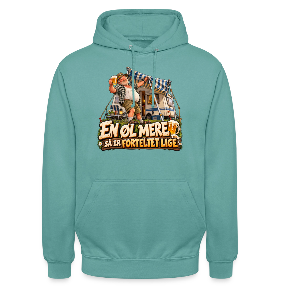 CityShirts - Hoodie - En øl mere, så er forteltet lige - CS039 - pastelturkis