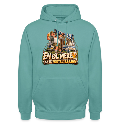 CityShirts - Hoodie - En øl mere, så er forteltet lige - CS039 - pastelturkis