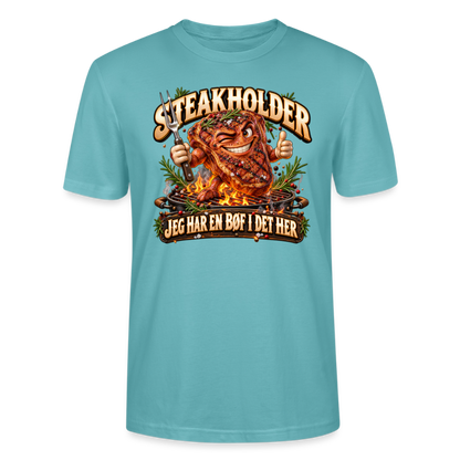 CityShirts - T-shirt - Steakholder – Jeg har en bøf i det her - CS052 - pastelturkis