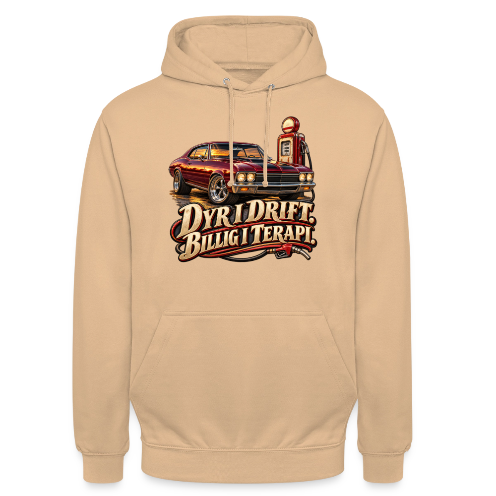 CityShirts - Hoodie - Dyr i drift. Billig i terapi. – V8 - CS029 - fersken