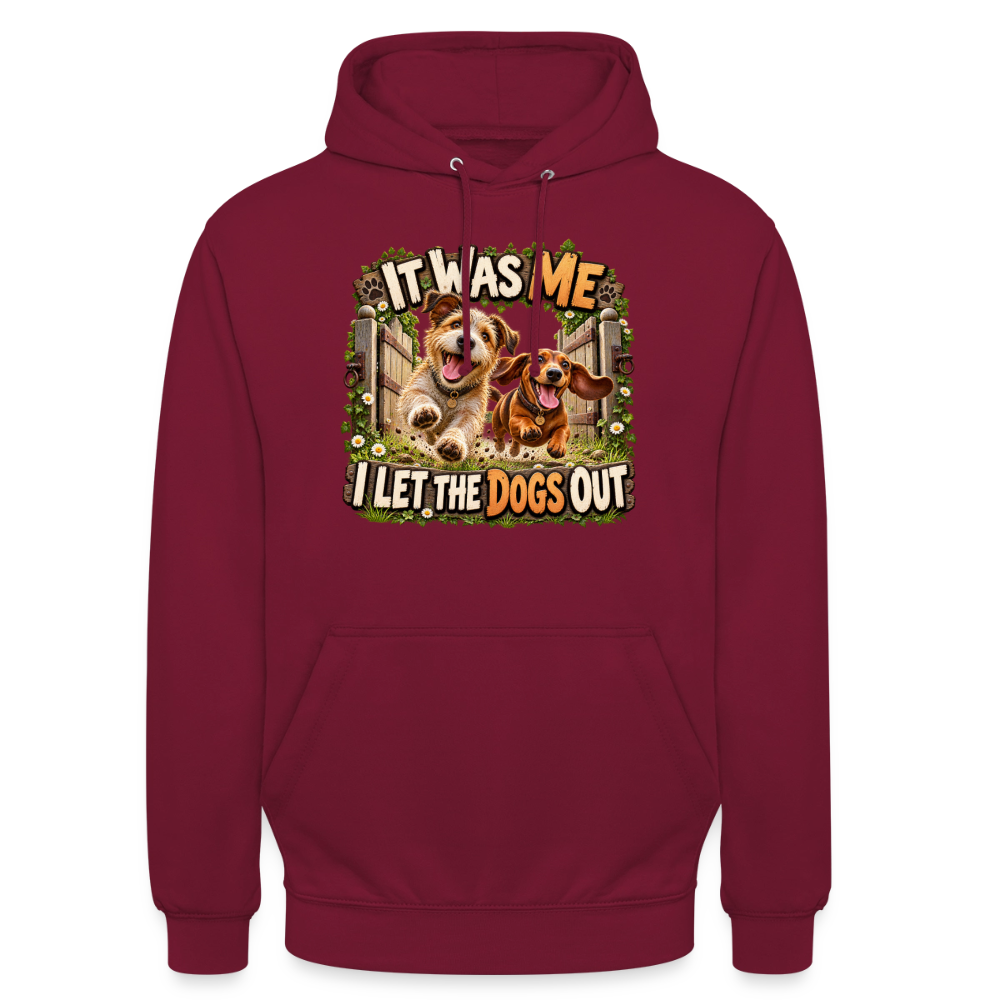 CityShirts - Hoodie - It was me – I let the dogs out - CS013 - bordeaux