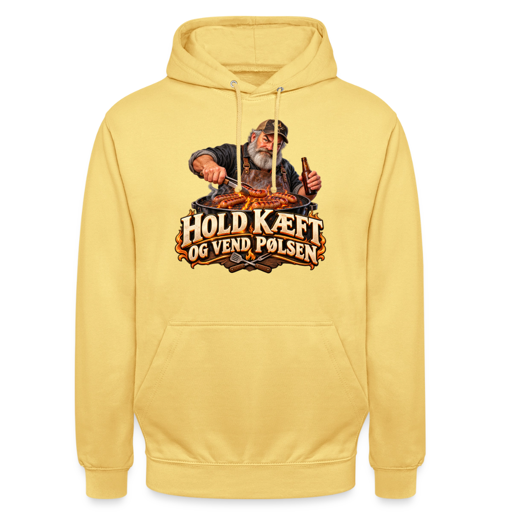 CityShirts - Hoodie - Hold kæft og vend pølsen - CS045 - citrongul