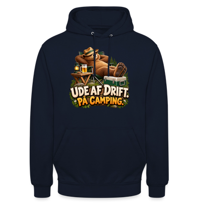 CityShirts - Hoodie - Ude af drift. På camping. - CS035 - marineblå