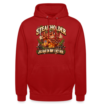 CityShirts - Hoodie - Steakholder – Jeg har en bøf i det her - CS052 - rød