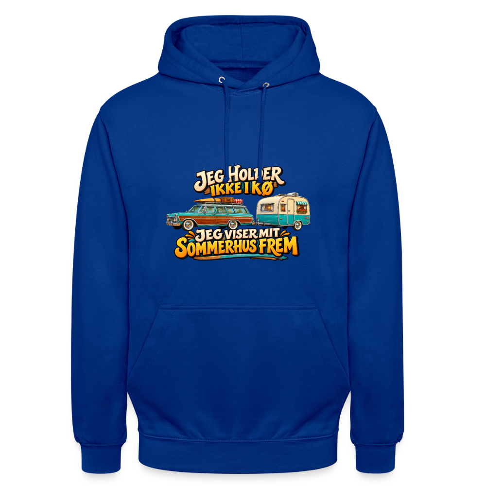 CityShirts - Hoodie - Jeg holder ikke i kø – Jeg viser mit sommerhus frem - CS034 - kongeblå