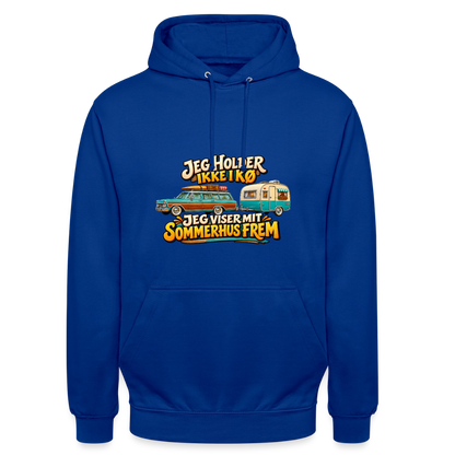 CityShirts - Hoodie - Jeg holder ikke i kø – Jeg viser mit sommerhus frem - CS034 - kongeblå