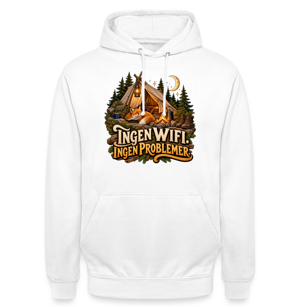 CityShirts - Hoodie - Ingen WiFi. Ingen problemer. - CS036 - hvid