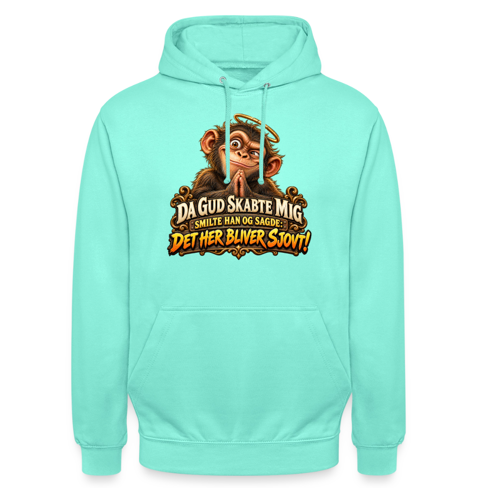 CityShirts - Hoodie - Da Gud skabte mig – Det her bliver sjovt! - CS004 - mint