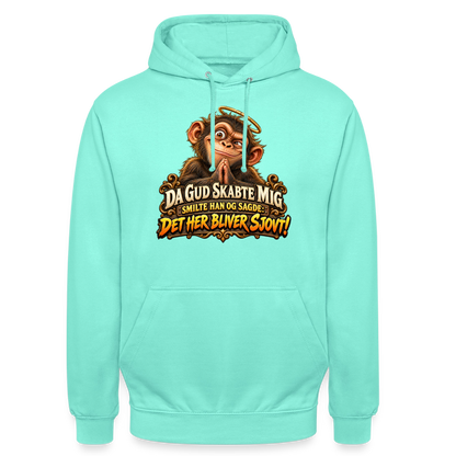 CityShirts - Hoodie - Da Gud skabte mig – Det her bliver sjovt! - CS004 - mint