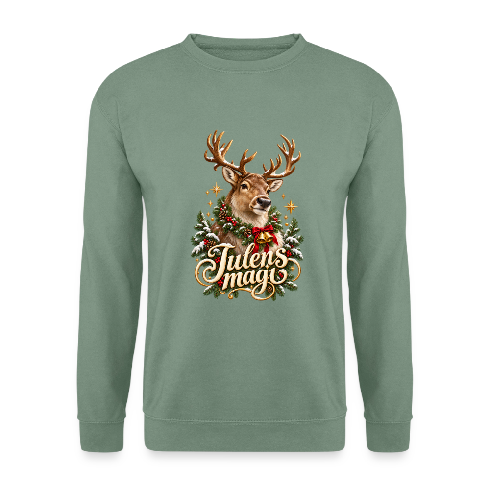 CityShirts - Sweatshirt - Julens magi – rensdyr - CS065 - grågrøn