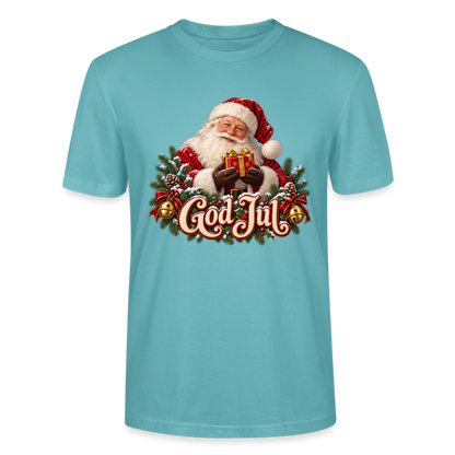 CityShirts - T-shirt - God Jul – klassisk julemand - CS058 - pastelturkis