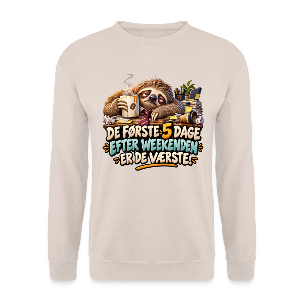CityShirts - Sweatshirt - De første 5 dage efter weekenden er de værste - CS023 - sand