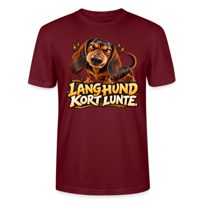 CityShirts - T-shirt - Lang Hund – Kort Lunte - CS026 - burgunder-rød