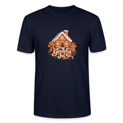 CityShirts - T-shirt - Glædelig Jul – peberkagehygge - CS067 - marineblå