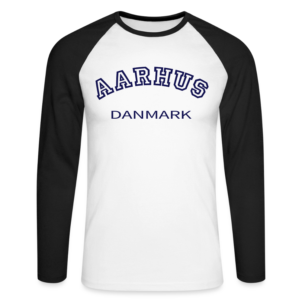 CityShirt - Baseball T-Shirt - Aarhus - hvid/sort