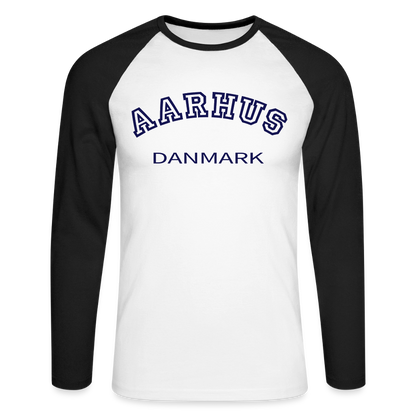 CityShirt - Baseball T-Shirt - Aarhus - hvid/sort