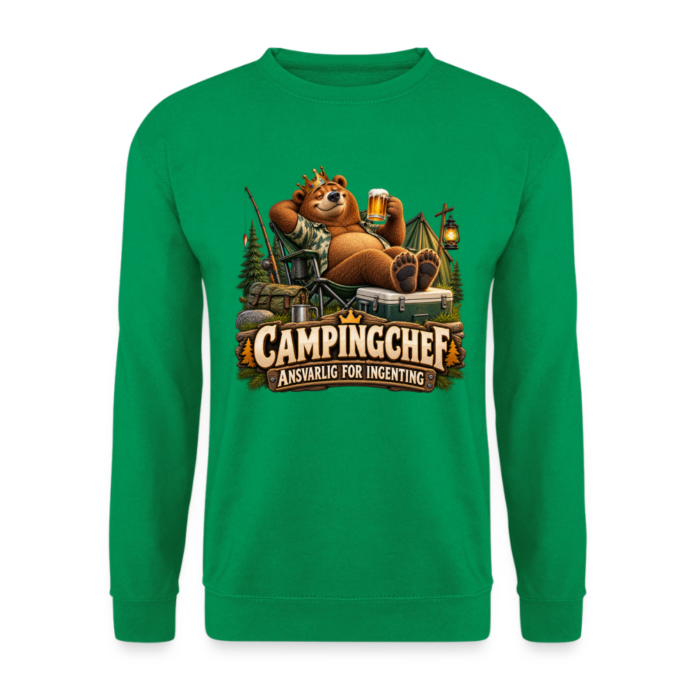 CityShirts - Sweatshirt - Campingchef – Ansvarlig for ingenting - CS038 - kelly grøn